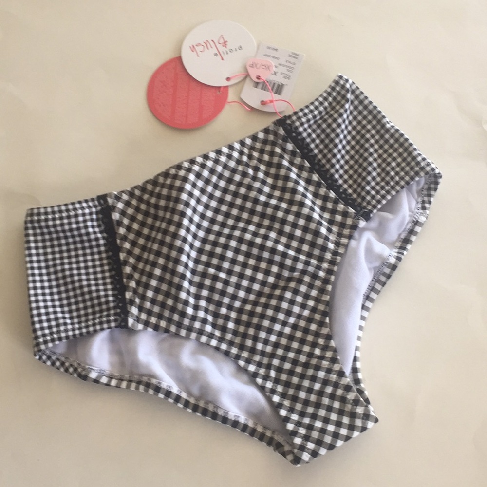Profile by Gottex high waist gingham bikini bottom